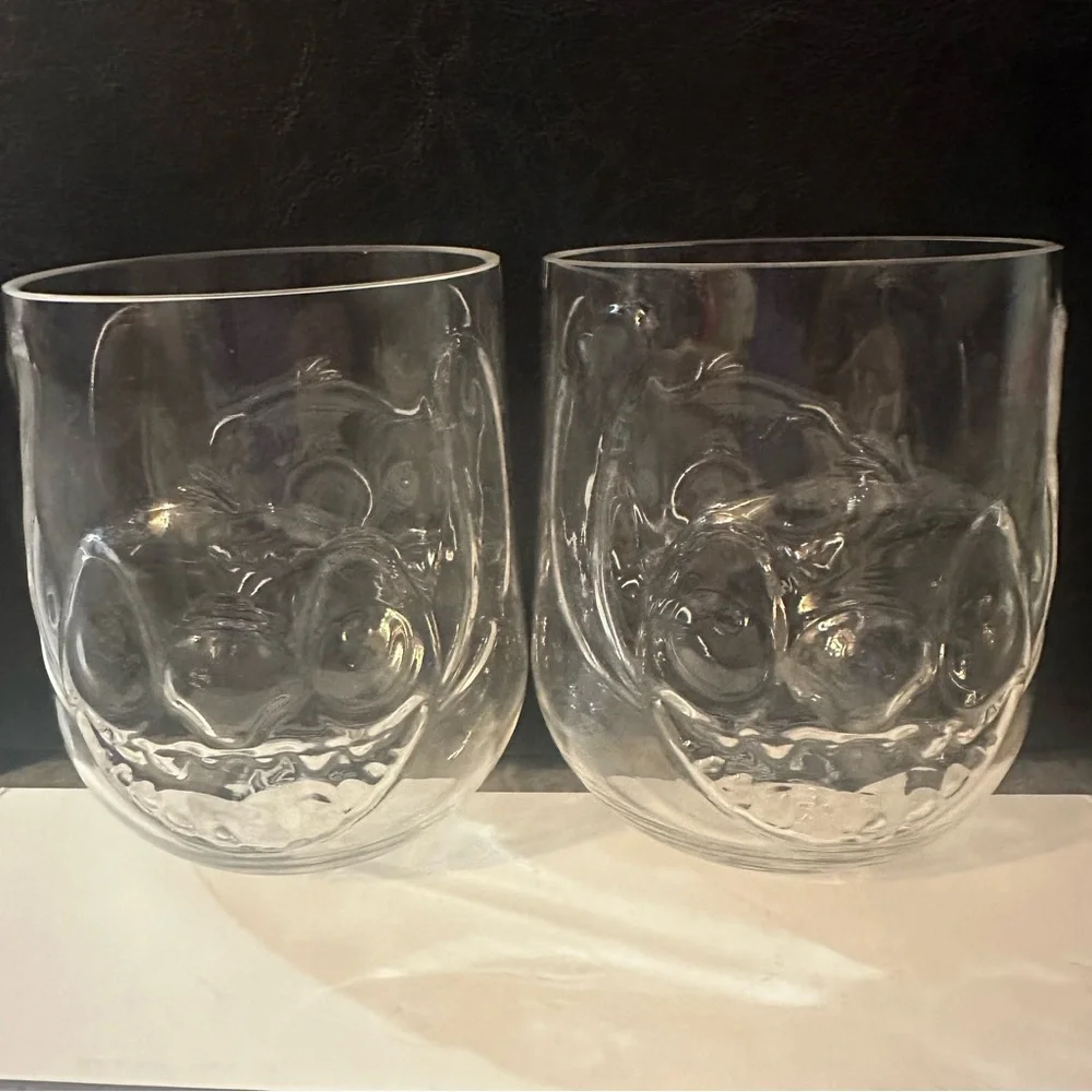 Disney Parks STITCH Sculpted Acrylic Drinking Tumbler - set of 2